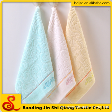 terry Custom pattern jacquard velvet fabric baby face towel square towel 100% cotton